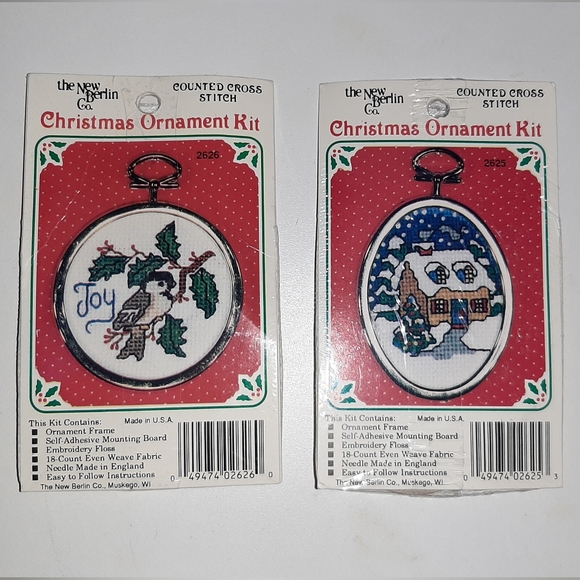 The New Berlin Co Christmas Ornament Cross Stitch Kits (Set of 2) - Picture 1 of 4